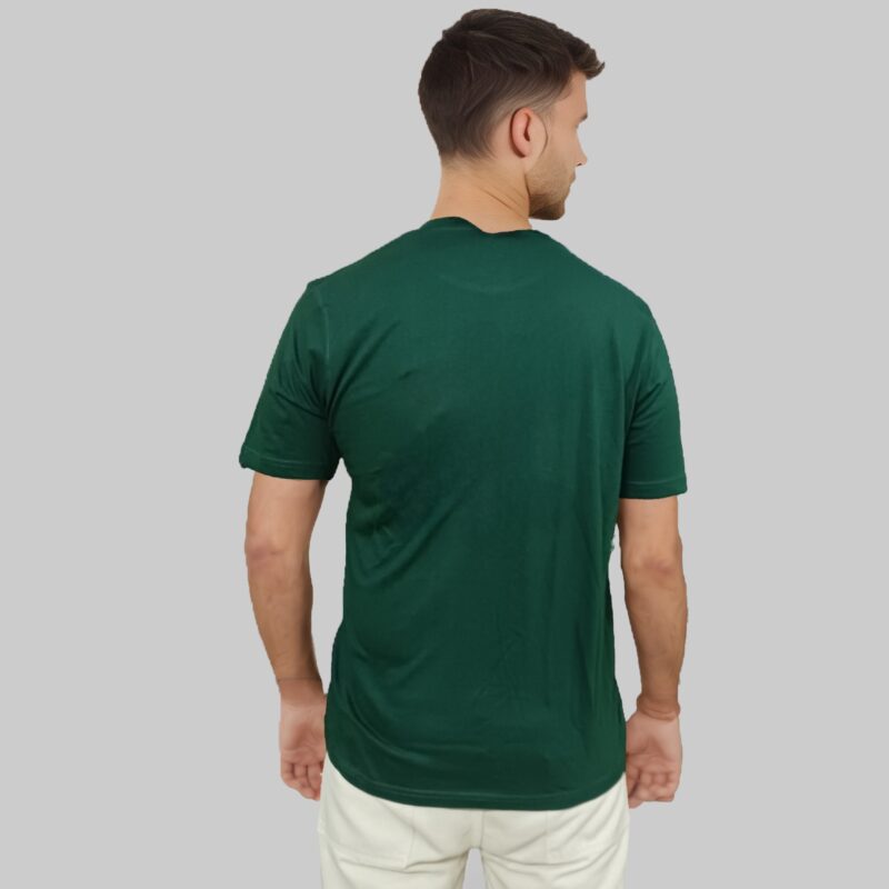 KETCHLOOK GREEN ROUND NECK PLAIN COTTON T-SHIRT - Image 2