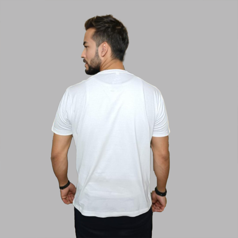 KETCHLOOK WHITE ROUND NECK COTTON T-SHIRT - Image 3