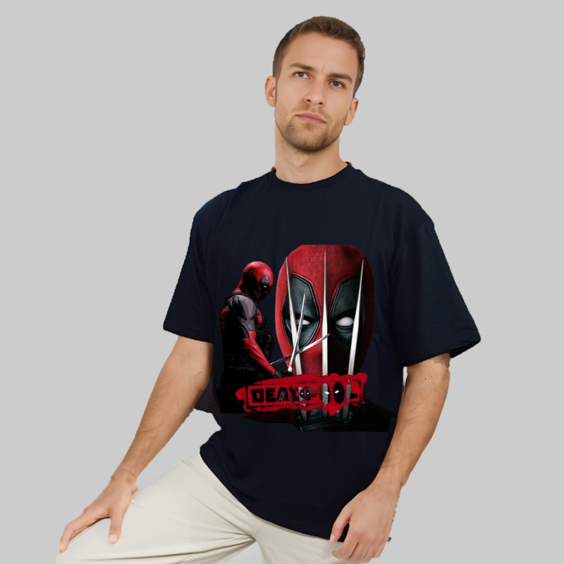 DEADPOOL OVERSIZED FIT BLACK TSHIRT