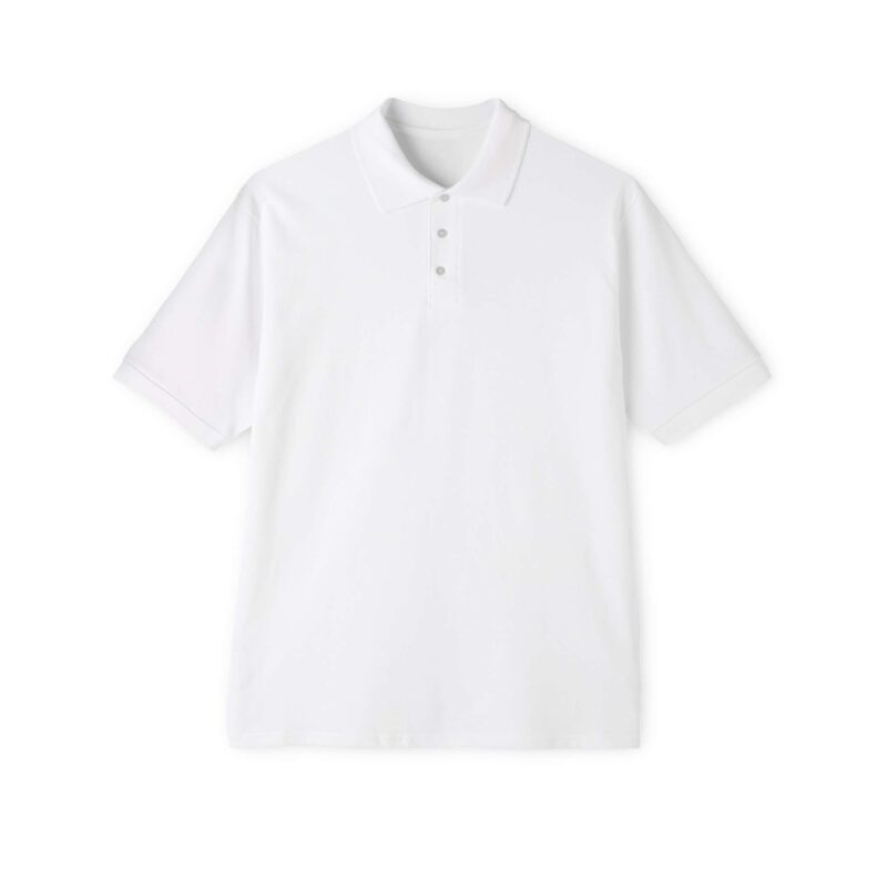 POLO NECK POLYESTER WHITE T-SHIRT