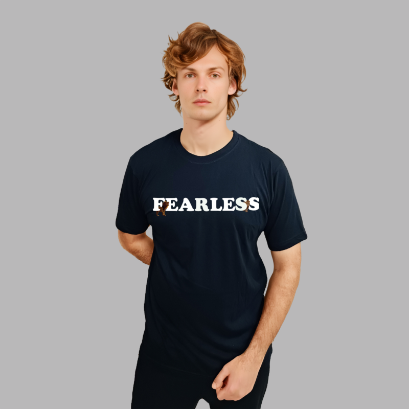 KETCHLOOK CLASSIC FIT FEARLESS BLACK TSHIRT 100% COTTON