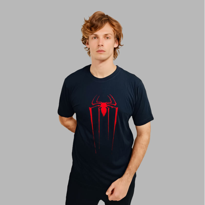 KETCHLOOK CLASSIC FIT SPIDER BLACK TSHIRT 100% COTTON